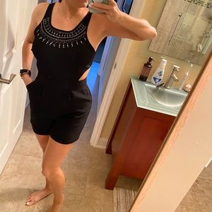 Black romper with jewels